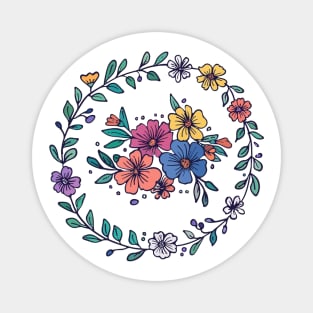 Hippie Flowers Flower Power Pretty Floral Magnet